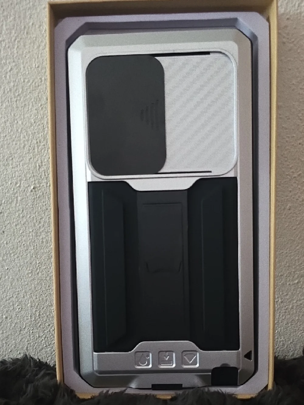 Silver and Black Rugged Phone Case